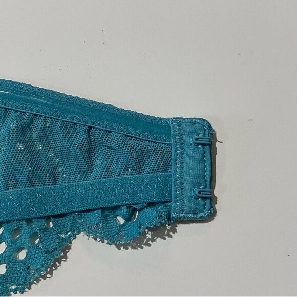 Victoria's Secret Turquoise Mesh Lace Strapless Bralette Bra Women's Size Medium - Picture 10 of 15
